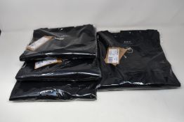 Four as new A.P.C. VPC logo T-shirts in black (1 x S, 3 x L - RRP £49 each).