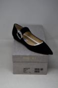A pair of as new Jimmy Choo Cheri flats in suede (EU 36.5).