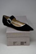 A pair of as new Jimmy Choo Cheri flats in suede (EU 37).