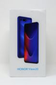 A boxed as new Huawei Honor View 20 PCT-L29 6GB/128GB in Midnight Black (Box sealed, UK plug).