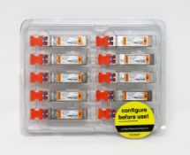 Thirty as new Flexoptix S.1312.10.D 1G LX Universal SFP Transceivers (Three packs of 10).