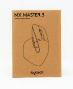A boxed as new Logitech MX Master 3 advanced wireless mouse in black/grey.
