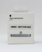 Six boxed as new Apple iPhone Lightning Docks in Silver (Demo model, box states 'Demo - not for