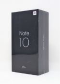 A boxed as new Xiaomi Mi Note 10 Pro 8GB/256GB in Glacier White (Box sealed. UK plug).