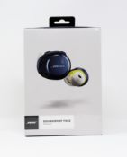 A boxed as new pair of Bose SoundSport Free Wireless In-Ear Headphones in Navy/Citron (Box sealed).