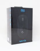 A boxed as new Logitech G Pro X Superlight Wireless Gaming Mouse in Black (Box sealed).