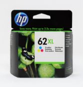 Fifty six boxed as new HP 62XL High Yield Tri-Color Ink Cartridges (P/N: C2P07AE#UUS) (Expiry