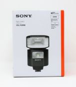 A boxed as new Sony HVL-F45RM External Flash with Wireless Radio Control.