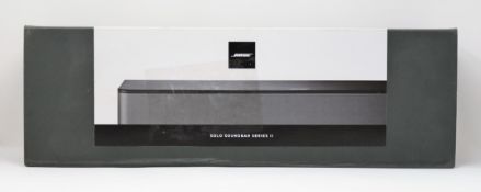 A boxed as new Bose Solo Soundbar Series II in Black (230V EU Model) (Box sealed, slight cosmetic