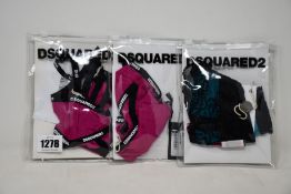 Three items of women's DSquared2 underwear; one bra and two pairs of briefs (All size L).