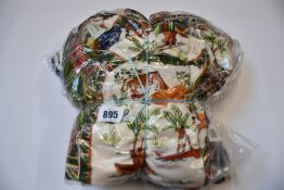 Four as new Farm Rio mixed scarfs jumpers (1 x M, 3 x XL - RRP $195 each).