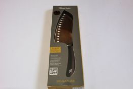 Four boxed as new Robert Welch Signature Deep 17cm Santoku Knives - Dicing (Over 18s only).