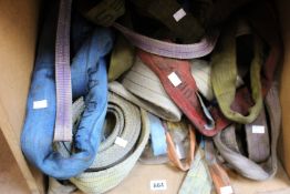 A quantity of as new and pre-owned lifting slings (Various sizes and weights).