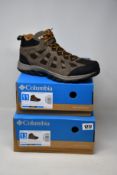 Two pairs of men's as new Columbia Redmond III mid waterproof boots (UK 10, 12).