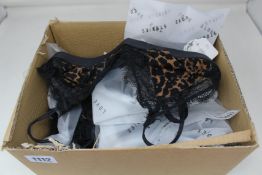 Sixteen as new Love Stories Love Lace leopard print bralettes (Assorted sizes - RRP £44 each).