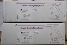 Sixteen boxes of DTR Medical cervical rotating biopsy punch (Single use, 10 per box, REF CBR1041).