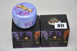 Three Tatcha anti-aging The Water cream (3 x 50ml) four Tatcha The Dewy skin cream (4 x 75ml).