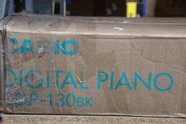 A pre-owned Casio CDP-130BK Digital Piano.