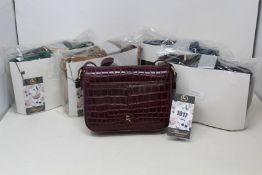 Five as new Ashwood leather crocodile print cross body bag (C-50, assorted colours - RRP £60 each).
