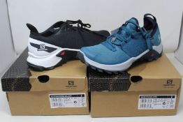 Two pairs of as new Salomon footwear; Madcross GTX (UK 9) and Alphacross Blast (UK 10.5).