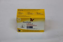 Twelve boxed as new FreeStyle Libre 2 glucose monitoring sensors (EXP: 2023-02-28).