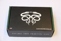 Five boxed as new KonvoySG Fire Kits - tan leather (Carbon steel fire striker, English flint stone
