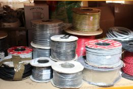 A quantity of wires, cables and related items.