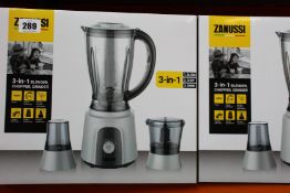 Six new Zanussi Grey 3 in 1 blender, chopper, grinders (ZBL 853GC).