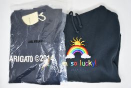 An as new Axel Arigato monogram bee bird T-shirt (L) and Lucky hoodie (M).