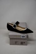 A pair of as new Jimmy Choo Cheri flats in suede (EU 37).