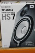 A boxed as new Yamaha HS7 powered studio monitor speaker.