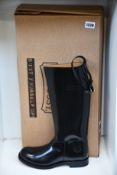 A pair of as new Embossy American leather riding boots for motorcycle or horsemen (Size unknown UK