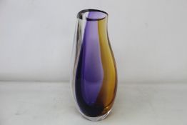 A Costa Boda Orchid Vase in lilac and amber (Small).