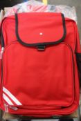 Fifteen as new Zeco school backpacks in red.