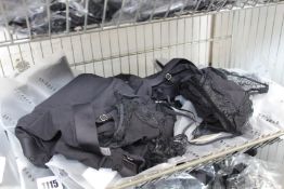 Twenty four as new Love Stories Doris black bodysuits with lace trim (Assorted sizes- RRP £85