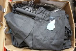 A quantity of as new Zeco school trousers (Assorted sizes - approximately 45 pairs).
