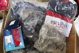 Thirteen items/packs of assorted as new Hollister clothing.