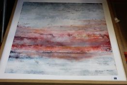 'Afterglow' framed art print by Liz Jamerson, natural oak wood frame 82cm x 82cm (RRP: £190, top