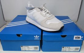 Two pairs of as new Adidas ZX 700 HD trainers (UK 9).
