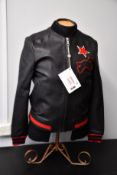 An as new Gucci embroidered leather bomber jacket (Size 46 - RRP £2310).