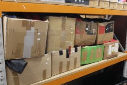 Eight boxes of assorted pre-owned clothing and related items.