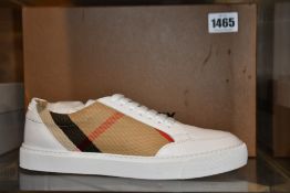 A pair of as new Burberry low top sneakers (UK 6).
