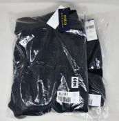 Two pairs of as new Ralph Lauren black cargo pants (L, XXL - RRP £90 each).