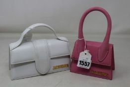 An as new Jacquemus Le Bambino bag in white (No strap) and a pre-owned Chiquito mini (No strap,
