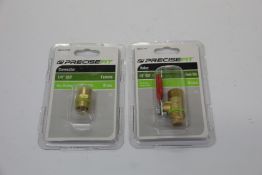 A box of as new Precise fit parts to include connectors, air recip blades, hose end fittings (10mm),