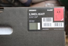 A pair of women's boxed as new Burton Step On Limelight snowboard boots in dark green (UK 4.5).