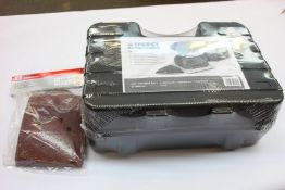 Five boxes of as new Sparky professional sanders (MP251) and ten packs of sparky sanding papers.