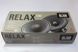 A boxed as new BLAM Relax 130 RS 2 way component speakers system.