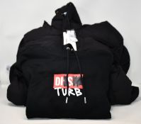 An as new Diesel Rolf long coat (L) and Girk hoodie (XL).