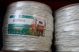 Two reels of Voss Farming Profiline 500m/6mm Electric Fence Rope 3 x 0,30mm.